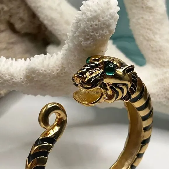 Tiger Green Eye Bangle Kenneth Jay Lanee - Picture 14 of 14